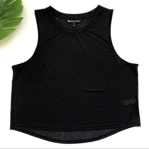 Athleta Tops - Athleta Vapor Muscle Tank Black Size L Crop Top